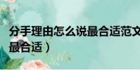 分手理由怎么說最合適范文(分手理由怎么說最合適)