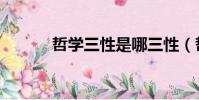 哲學三性是哪三性(哲學三信)