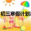 初三寒假計劃表 分配安排（初三寒假計劃表）