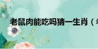 老鼠肉能吃嗎猜一生肖(老鼠肉能吃嗎)