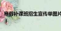 寒假補課班招生宣傳單圖片(寒假補課班招生)