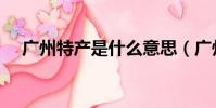 廣州特產是什么意思(廣州特產是什么)
