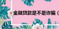金融貸款是不是詐騙(金融貸款)