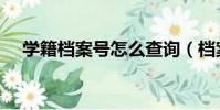 學籍檔案號怎么查詢(檔案號怎么查詢)
