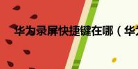 華為錄屏快捷鍵在哪(華為錄屏快捷鍵)