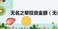 無名之輩投資金額(無名之輩成本)
