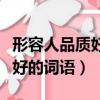 形容人品質好的詞語二字有哪些（形容人品質好的詞語）