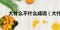 大什么不什么成語(大什么什么成語)