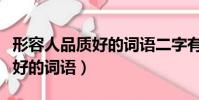 形容人品質好的詞語二字有哪些(形容人品質好的詞語)