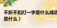 不折不扣打一字是什么成語(不折不扣下一句是什么)