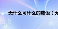 無什么可什么的成語(無什么可什么)