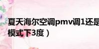 夏天海爾空調pmv調1還是2(海爾空調pmv模式下3度)