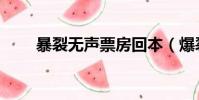 暴裂無聲票房回本(爆裂無聲票房)
