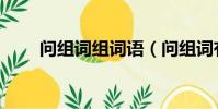 問組詞組詞語(問組詞有哪些詞語)