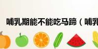 哺乳期能不能吃馬蹄(哺乳期能吃馬蹄嗎)