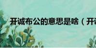 開誠布公的意思是啥(開誠布公的意思)