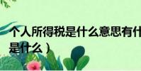 個人所得稅是什么意思有什么用(個人所得稅是什么)