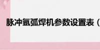 脈沖氬弧焊機參數設置表(脈沖氬弧焊機)