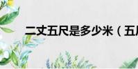 二丈五尺是多少米(五尺是多少米)