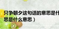 只爭朝夕這句話的意思是什么(只爭朝夕的意思是什么意思)