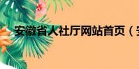 安徽省人社廳網站首頁(安徽省人事廳)