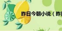 昨日今朝小說(昨日今朝)