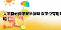 大學有必要修雙學位嗎 雙學位有用嗎(大學有必要修雙學位嗎)