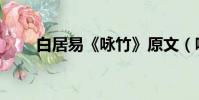 白居易《詠竹》原文(詠竹白居易)