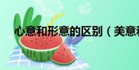 心意和形意的區別(美意和心意的區別)