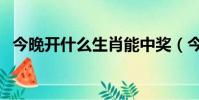 今晚開什么生肖能中獎(今晚開什么生肖)