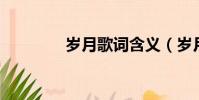 歲月歌詞含義(歲月 歌詞)