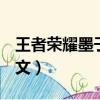 王者榮耀墨子銘文出裝s31（王者榮耀墨子銘文）