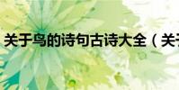 關于鳥的詩句古詩大全(關于鳥的詩句古詩)