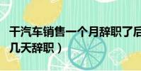干汽車銷售一個月辭職了后悔(汽車銷售做了幾天辭職)