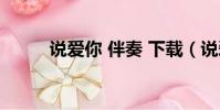 說愛你 伴奏 下載(說愛你 伴奏)