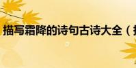 描寫霜降的詩句古詩大全(描寫霜降的詩句)