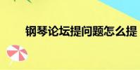 鋼琴論壇提問題怎么提(鋼琴論壇)