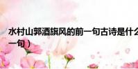 水村山郭酒旗風的前一句古詩是什么(水村山郭酒旗風的前一句)