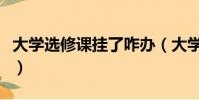 大學選修課掛了咋辦(大學選修課掛了怎么辦)