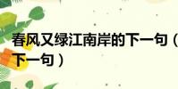 春風又綠江南岸的下一句(留連戲蝶時時舞的下一句)