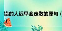 錯的人遲早會走散的原句(錯的人遲早會走散)