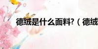 德絨是什么面料?(德絨是什么面料)