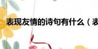 表現友情的詩句有什么(表現友情的詩句)