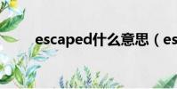 escaped什么意思(esc什么意思)