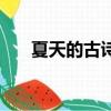 夏天的古詩小學生（夏天的古詩小學）