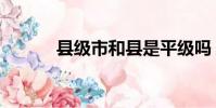 縣級市和縣是平級嗎(縣級市)