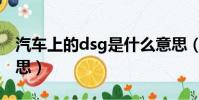 汽車上的dsg是什么意思(汽車dsg是什么意思)