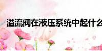 溢流閥在液壓系統中起什么作用(溢流閥)