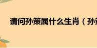 請問孫策屬什么生肖(孫策屬什么生肖)