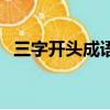 三字開頭成語全部（三字開頭成語大全集）